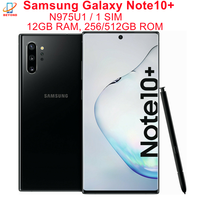 Samsung Galaxy Note10 + N975U1 Note10 Plus 6.8 "256/512GB ROM 12GB RAM Snapdragon linii papilarnych NFC 4G LTE oryginalny telefon komórkowy 1
